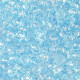 Glass seed beads 8/0 (3mm) Transparent aquamarine blue